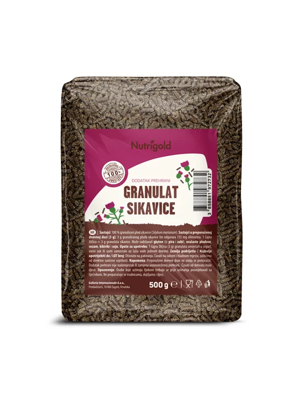 Nutrigold Mariendistel-Granulat in einer 500 Gramm Packung