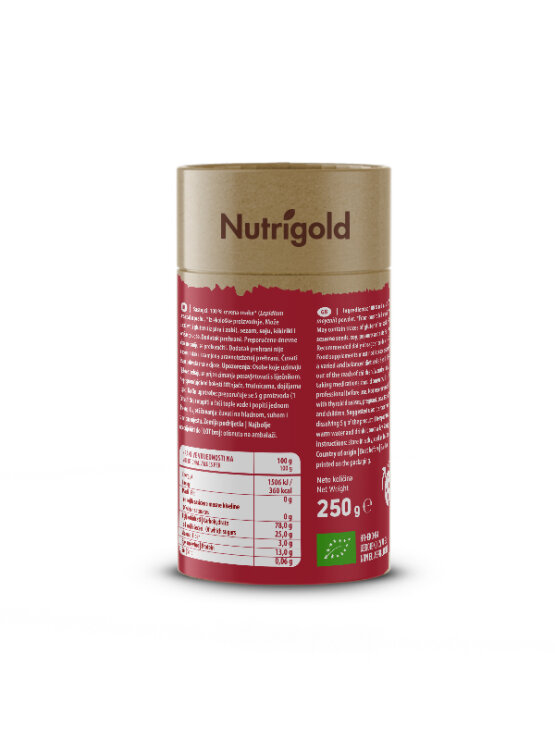 Nutrigold Rotes Maca Pulver Biologisch in einer 250g Packung