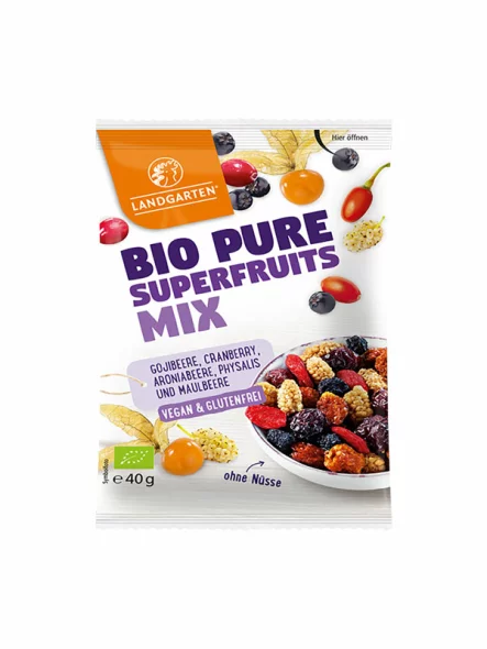 Landgarten Superfruits Mix Snack – Biologisch in einer 40g Packung