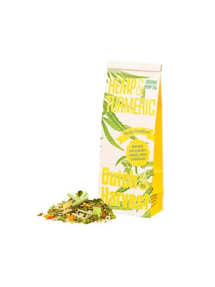Dutch Harvest Hemp & Tumeric – Tee mit Hanf-Kurkuma Biologisch in einer 50g Packung