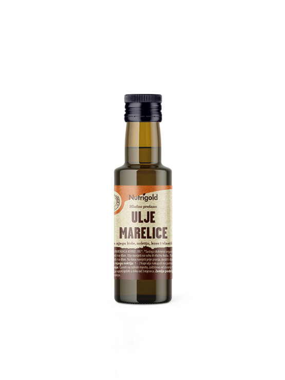 Nutrigold Aprikosenkernöl kaltgepresst – Biologisch in Glasflasche 100ml
