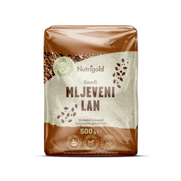 Nutrigold Leinsamen geschrotet - Biologisch in einer 500 Gramm Packung