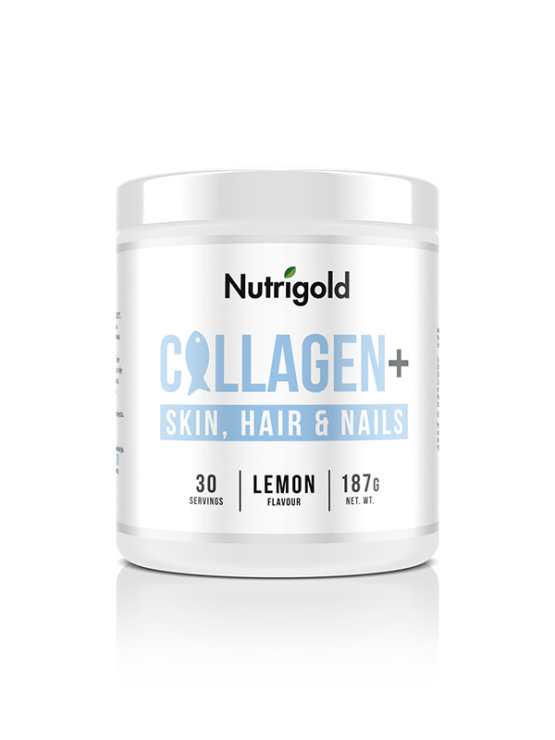 Nutrigold Collagen+ Skin,Hair and Nails - Für Haut, Haare und Nägel - Zitrone in einer 187g Packung