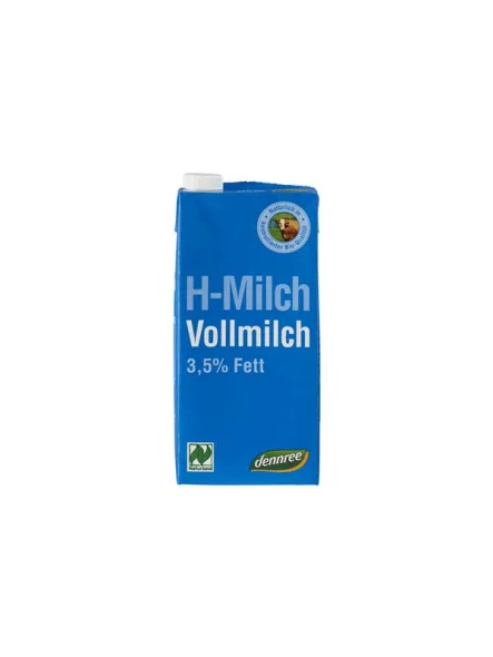 Dennree H-Milch 3,5% Fett – Biologisch in einer 1000ml Verpackung
