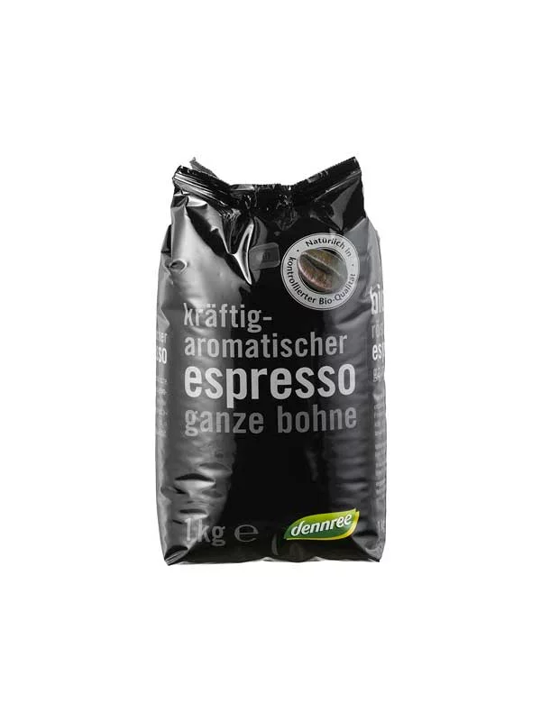 Dennree Espresso-Kaffeebohnen – Biologisch in der 1kg Packung