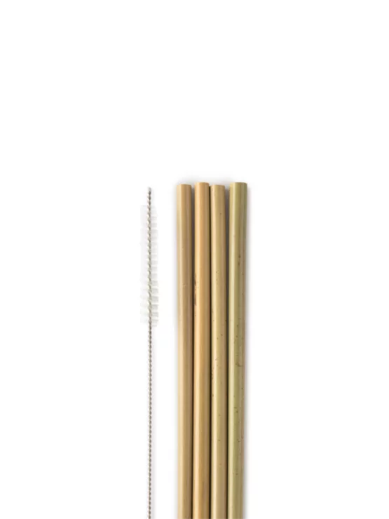 Humble Brush Wiederverwendbare Bambusstrohhalme – 4 Stück im Paket