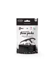 Humble Brush Zahnseide mit einem Halter aus Maisstärke Black Charcoal mit 50 Stück im Paket