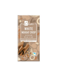 Vegane Nougat Crisp weiße Schokolade – Biologisch 80g iChoc