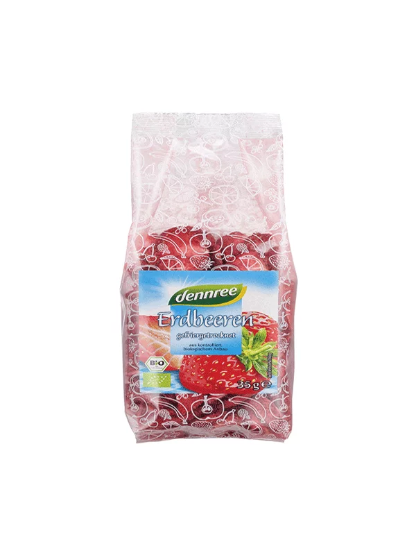 Dennree Gefriergetrocknete Erdbeeren – Biologisch in einer 35g Packung