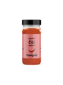 Nutrigold Chilipulver biologisch in einem 50 Gramm Glas