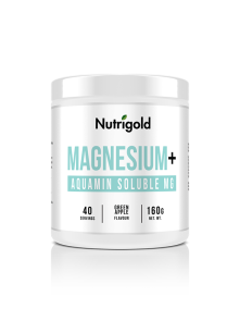 Nutrigold Magnesium+ Aquamin löslich 160 g – Magnesium in Pulverform Grüner Apfel