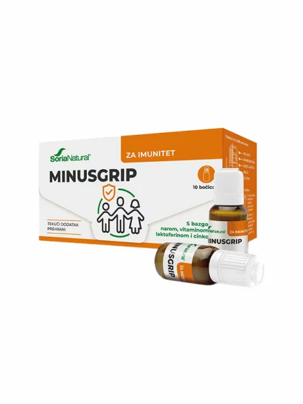 Minusgrip – 10 Ampullen mit Granatapfel- und Schwarzholunderextrakt 150ml Soria Natural