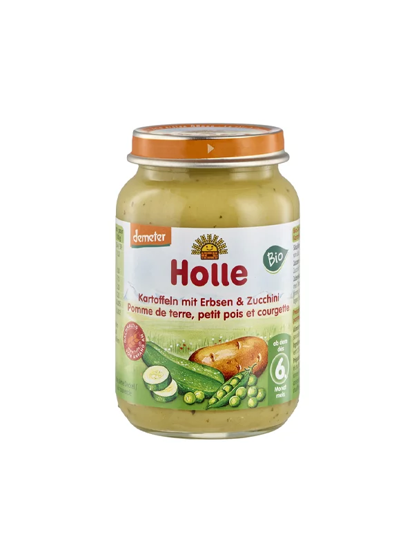 Holle Kartoffel, Erbsen und Zucchini Brei (ab dem 6. Monat) – Bio im 190g Glas
