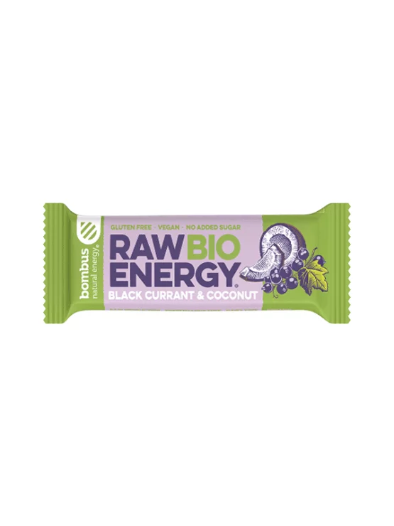 Bombus Raw Bar Schwarze Johannisbeere & Kokos – Biologisch 50g