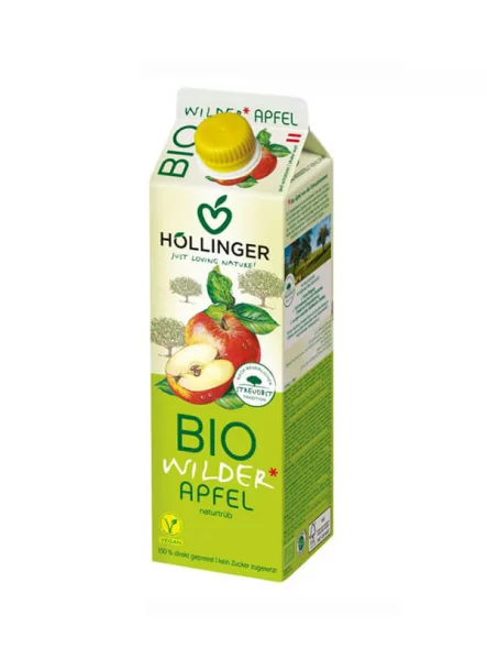 Höllinger Wildapfelsaft Biologisch in einem 1000ml Tetrapak