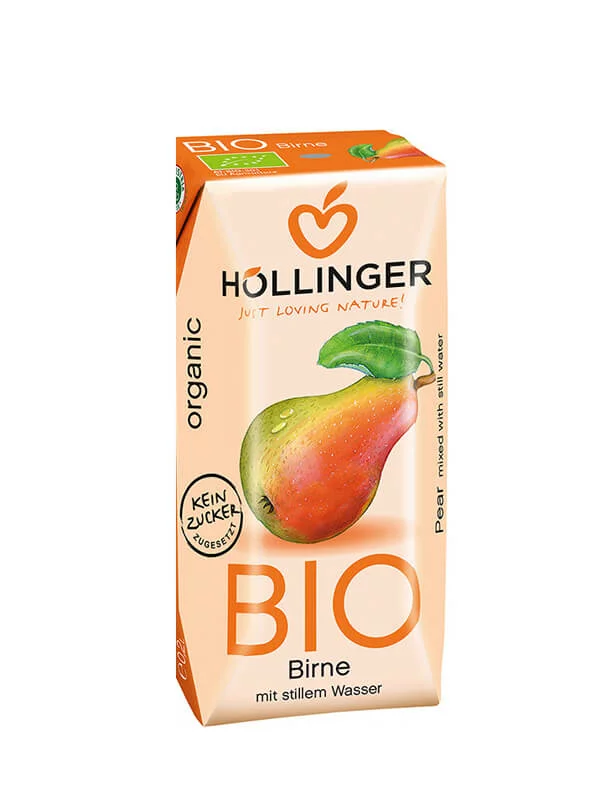Höllinger Birnensaft mit Strohhalm Biologisch in einem 200ml Tetrapak