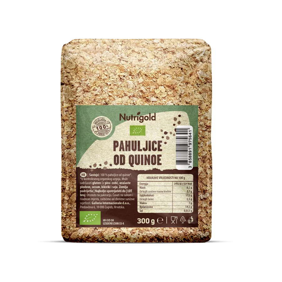 Nutrigold Quinoa-Flocken – Biologisch in einer 300 Gramm Packung