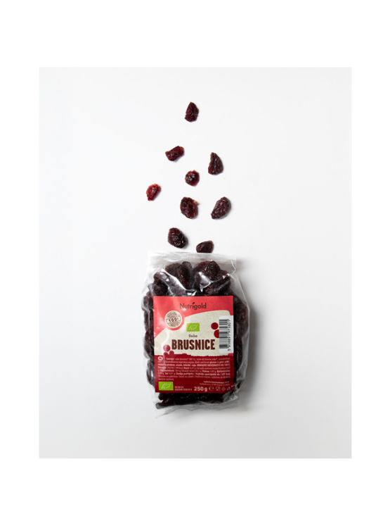 Nutrigold Getrocknete Cranberries – Biologisch in einer 250g Verpackung