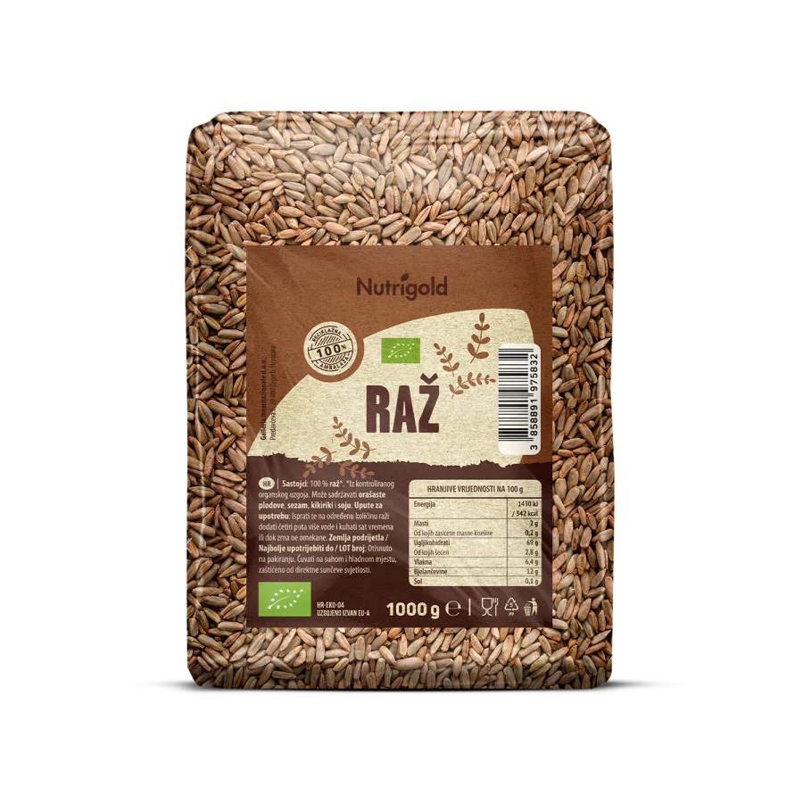 Nutrigold Roggen – Biologisch in einer 1000g Packung