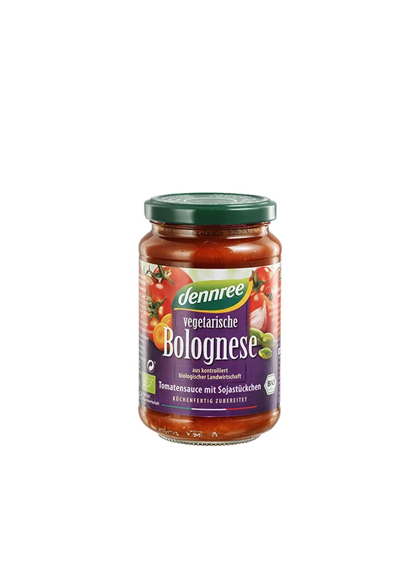 Dennree Veggie-Bolognese-Sauce mit Tomaten – Biologisch im 350g Glas
