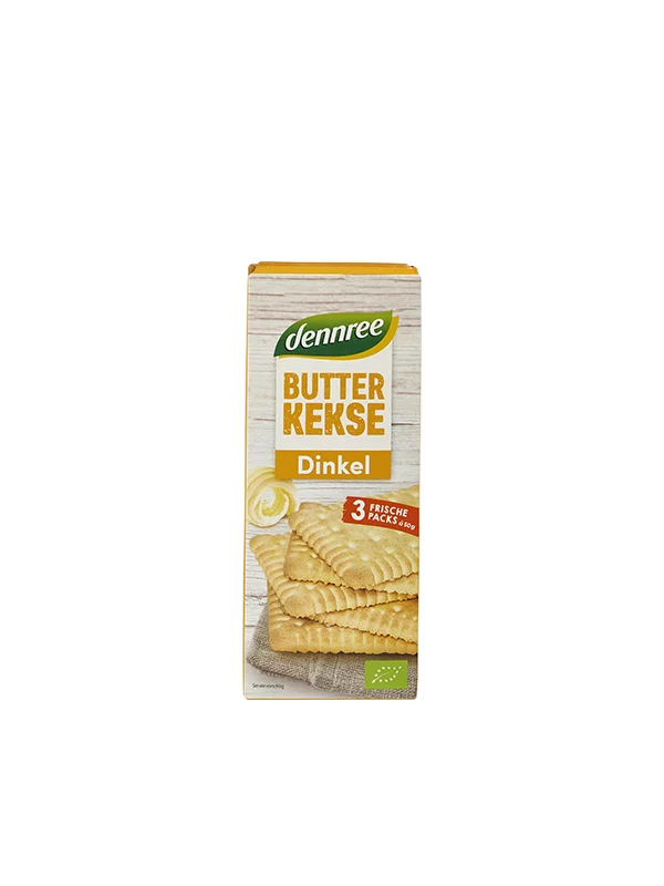Dinkel-Butterkekse – Biologisch 150g Dennree