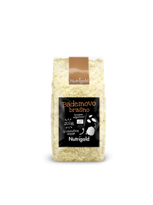 Nutrigold biologisches grob gemahlenes Mandelmehl in einer durchsichtigen 200 Gramm Packung