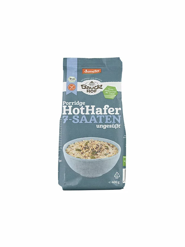 Bauck Mühle Haferflocken mit 7 Samen Glutenfrei – Biologisch in einer 400g Packung