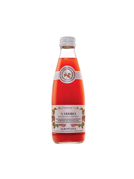 Agropošta Erdbeersaft in einer 0,25l Glasflasche