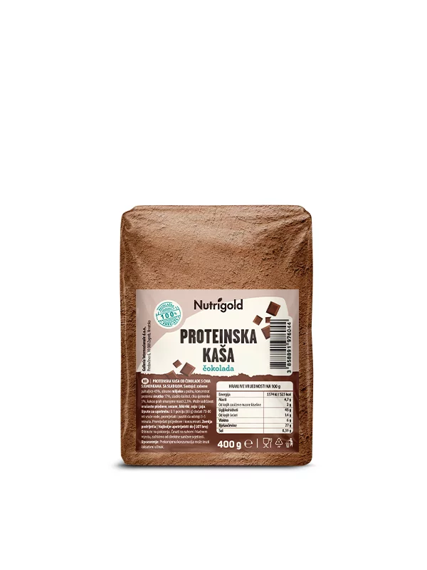 Nutrigold Protein Porridge Schokolade mit Chiasamen in einer 65g Packung