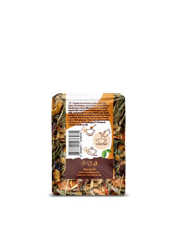 Nutrigold Früchte Orangen Tee in einer 50g Packung