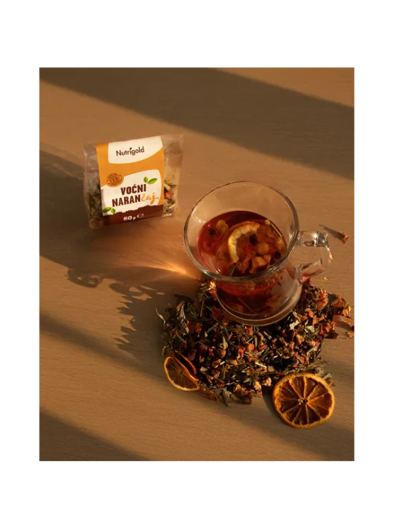 Nutrigold Früchte Orangen Tee in einer 50g Packung