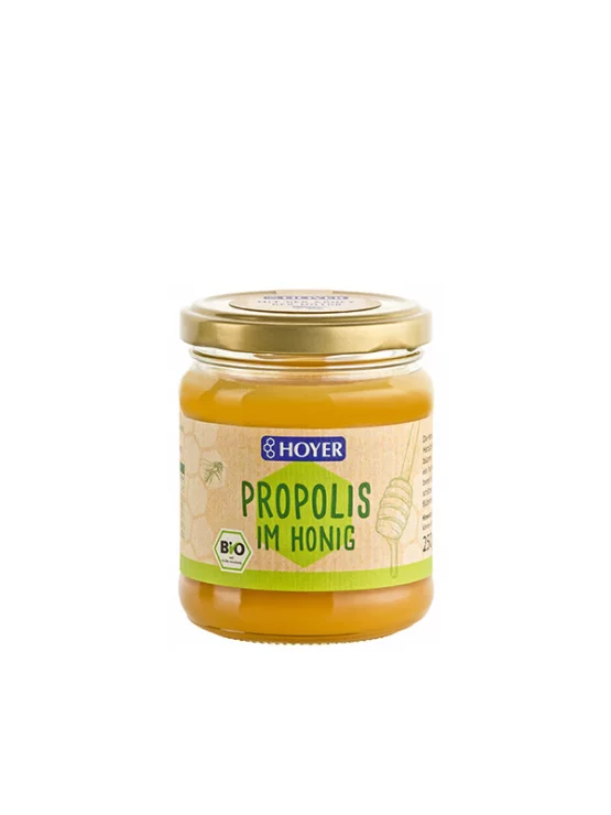 Hoyer Blütenhonig mit Propolis – Biologisch im 250g Glas