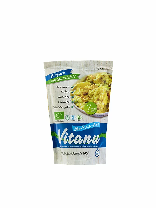 Vitanu Shirataki Nudeln & Reis glutenfrei – Biologisch in einer 270g Packung