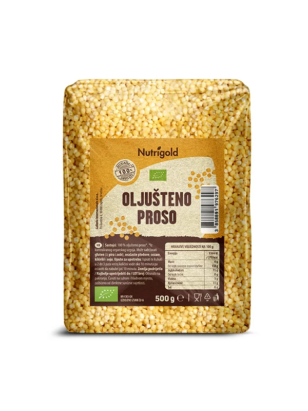 Nutrigold Geschälte Hirse - Biologisch in einer 500 Gramm Packung