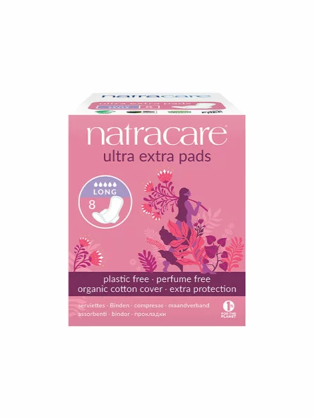 Natracare Binden ultra extra lang mit Flügeln mit 8 Stück  im Paket