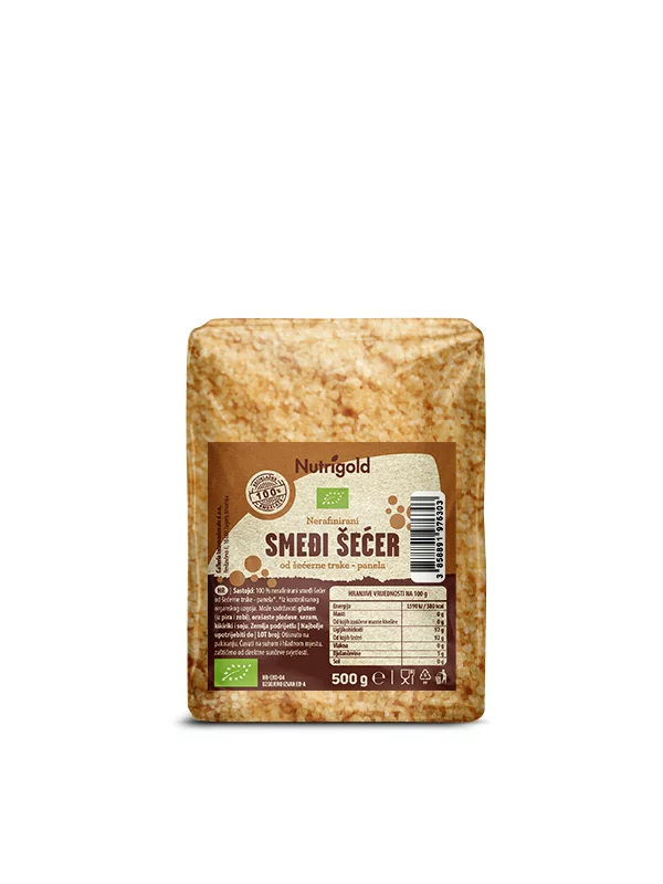 Nutrigold Brauner Rohrzucker unraffiniert - Biologisch in einer 500 Gramm Packung