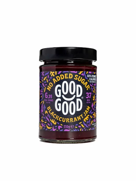 Schwarze Johannisbeermarmelade mit Stevia 330g - Good Good