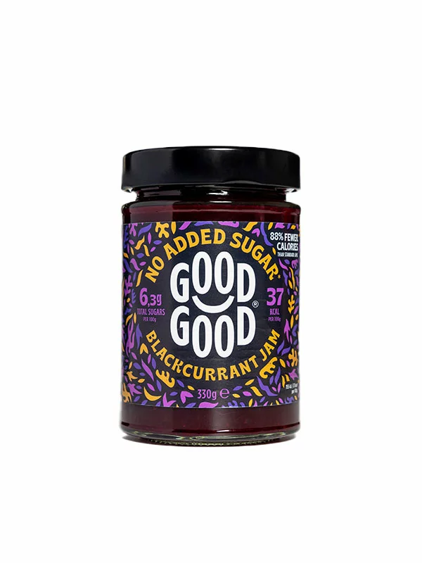 Schwarze Johannisbeermarmelade mit Stevia 330g - Good Good