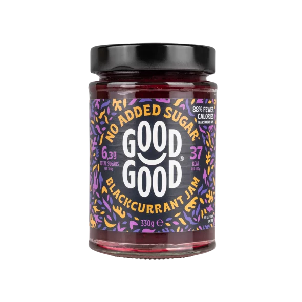 Schwarze Johannisbeermarmelade mit Stevia 330g - Good Good