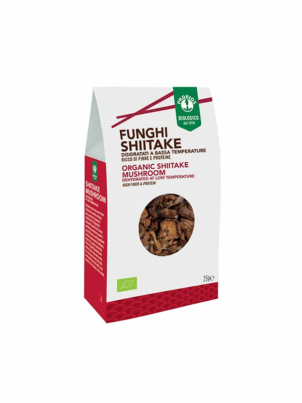 Probios Shiitake-Pilze – Biologisch in einer Packung von 25g