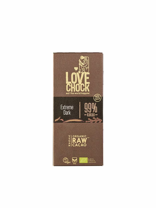 Lovechock Vegane Schokolade 99% Kakao – Biologisch in einer 70g Packung