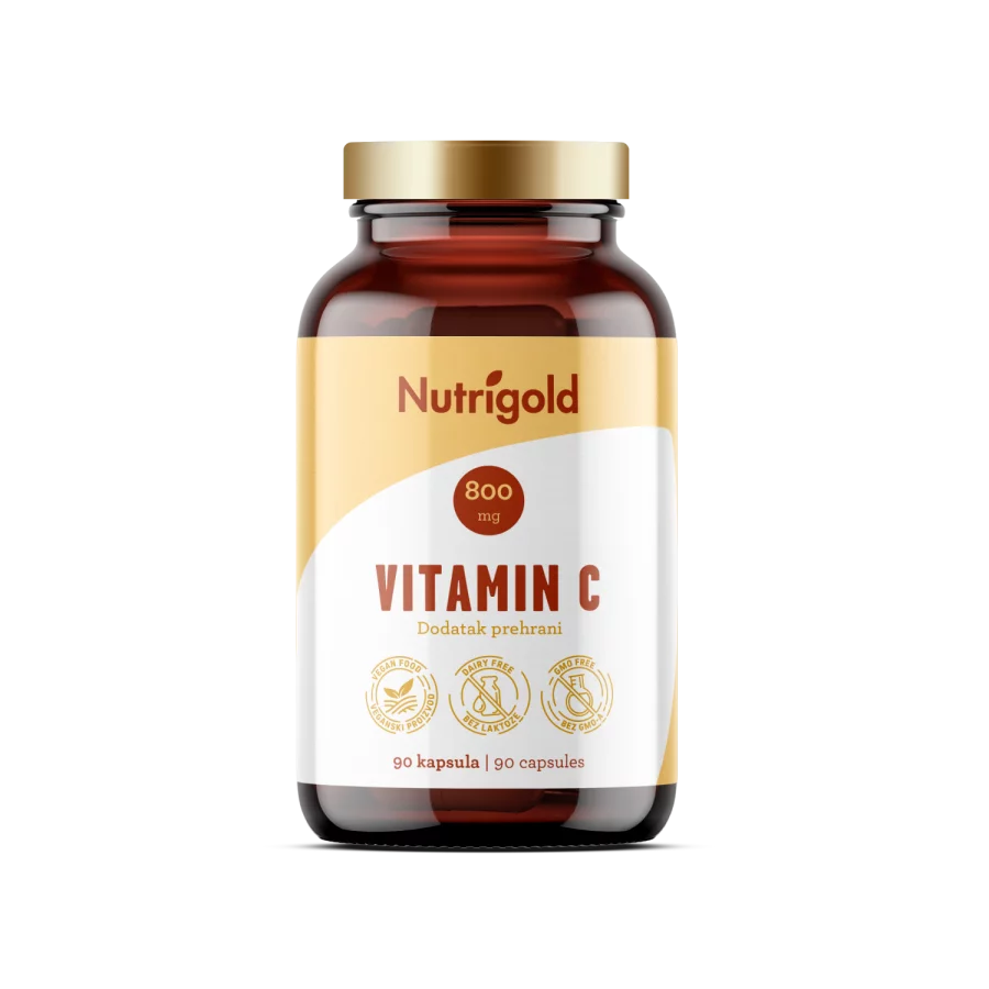 Nutrigold Vitamin C 800mg mit 90 vegane Kapseln