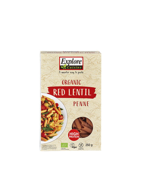 Explore Cuisine Rote Linsen-Penne-Nudeln – Biologisch 250g