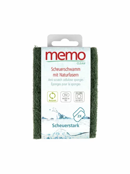 Memo Scheuerschwämme - 100% pflanzliche Zellulosefasern 2 Stück
