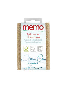 Schwämme zum Geschirrspülen ohne Kratzer - 100% pflanzliche Zellulosefasern 2 Stück Memo