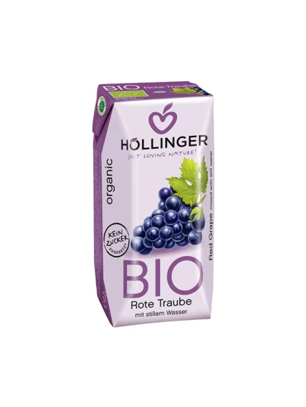 Höllinger Roter Traubensaft mit Strohhalm - Biologisch in einem 200ml Tetrapak