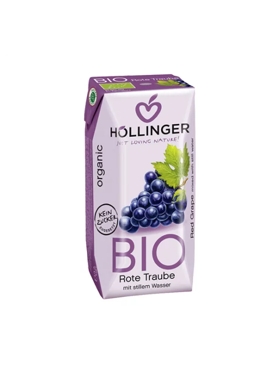 Höllinger Roter Traubensaft mit Strohhalm - Biologisch in einem 200ml Tetrapak