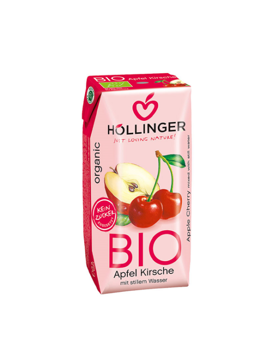 Höllinger Apfel- und Kirschsaft - Tetrapak mit Strohhalm - Biologisch in einem 200ml Tetrapak