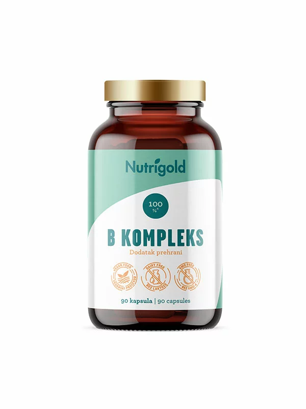Nutrigold Vitamin-B-Komplex – 90 vegane Kapseln in der Packung