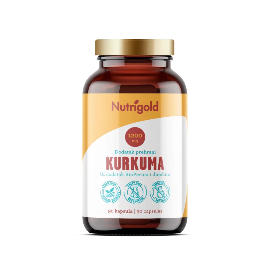 Nutrigold Kurkuma 1200mg mit Ingwer und Bioperine - 90 vegane Kapseln